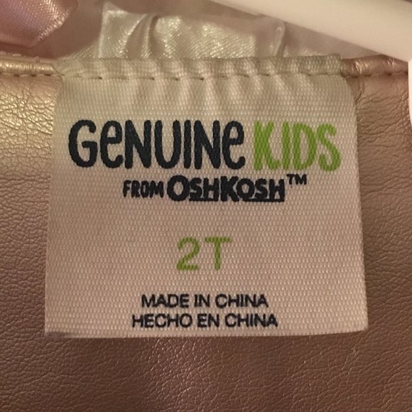 GENUINE KIDS OSHKOSH Gettalic Gold Moto Jacket 2T - Picture 10 of 11